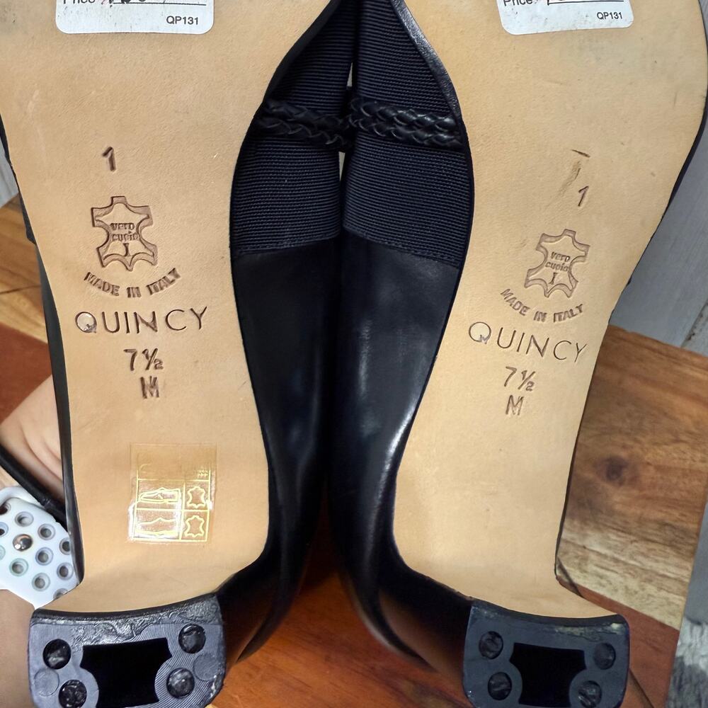 NWT Brighton Women's Quincy Block Heels Black Size 7.5 Braided Detail - Picture 6 of 8